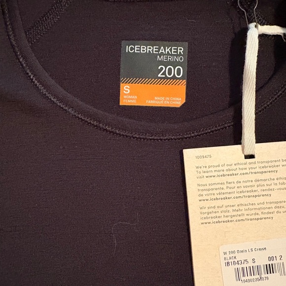 Icebreaker Women's Merino 200 Oasis Long Sleeve Crewe Thermal Top Size Small NWT - Picture 4 of 7